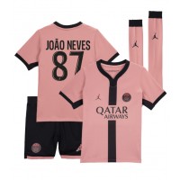 Camiseta Paris Saint-Germain Joao Neves #87 Tercera Equipación Replica 2024-25 para niños mangas cortas (+ Pantalones cortos)